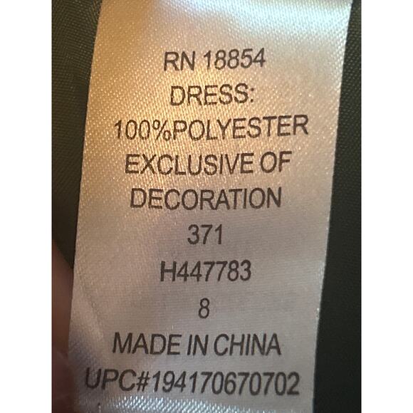 NWT Rare Editions Little Girl's Green Party Dress Special Occasion Bow Size 8 - Picture 5 of 7